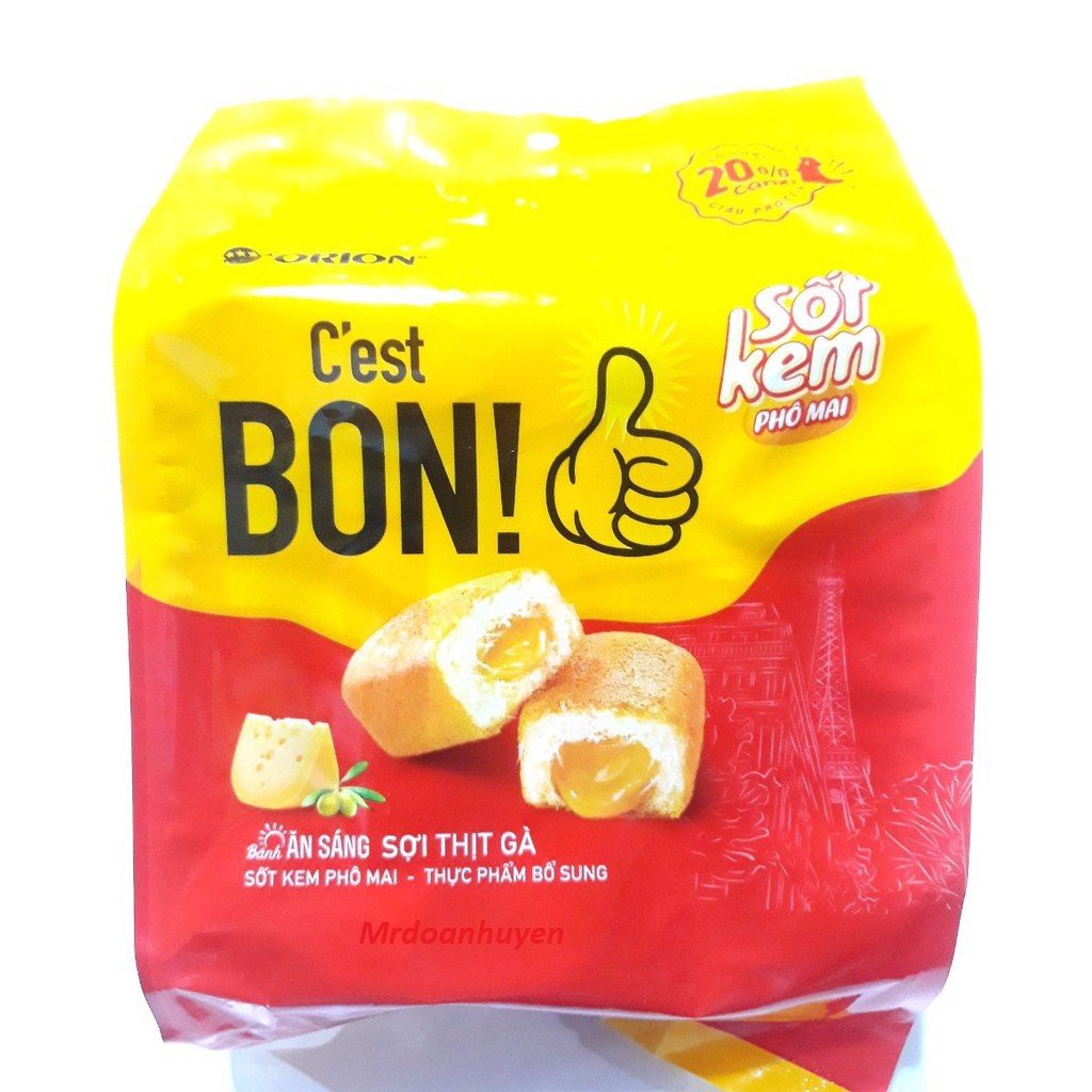 Bánh Ăn Sáng C'est Bon Orion Sợi Thịt Gà/ Sốt Kem Phô Mai Gói 101,5g (5 gói x 20,3g)