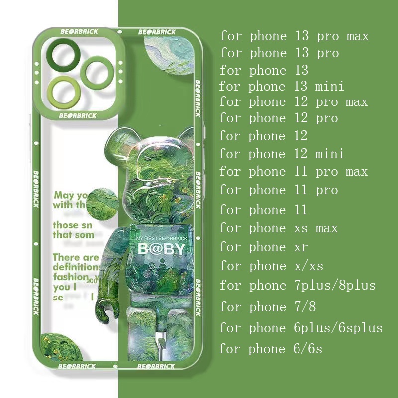 Ốp Điện Thoại Silicone Mềm Trong Suốt Chống Sốc In Hình Gấu Dễ Thương Cho iPhone 13 12 11 Pro Max X XR Xs 8 PLUS 7 6S 6