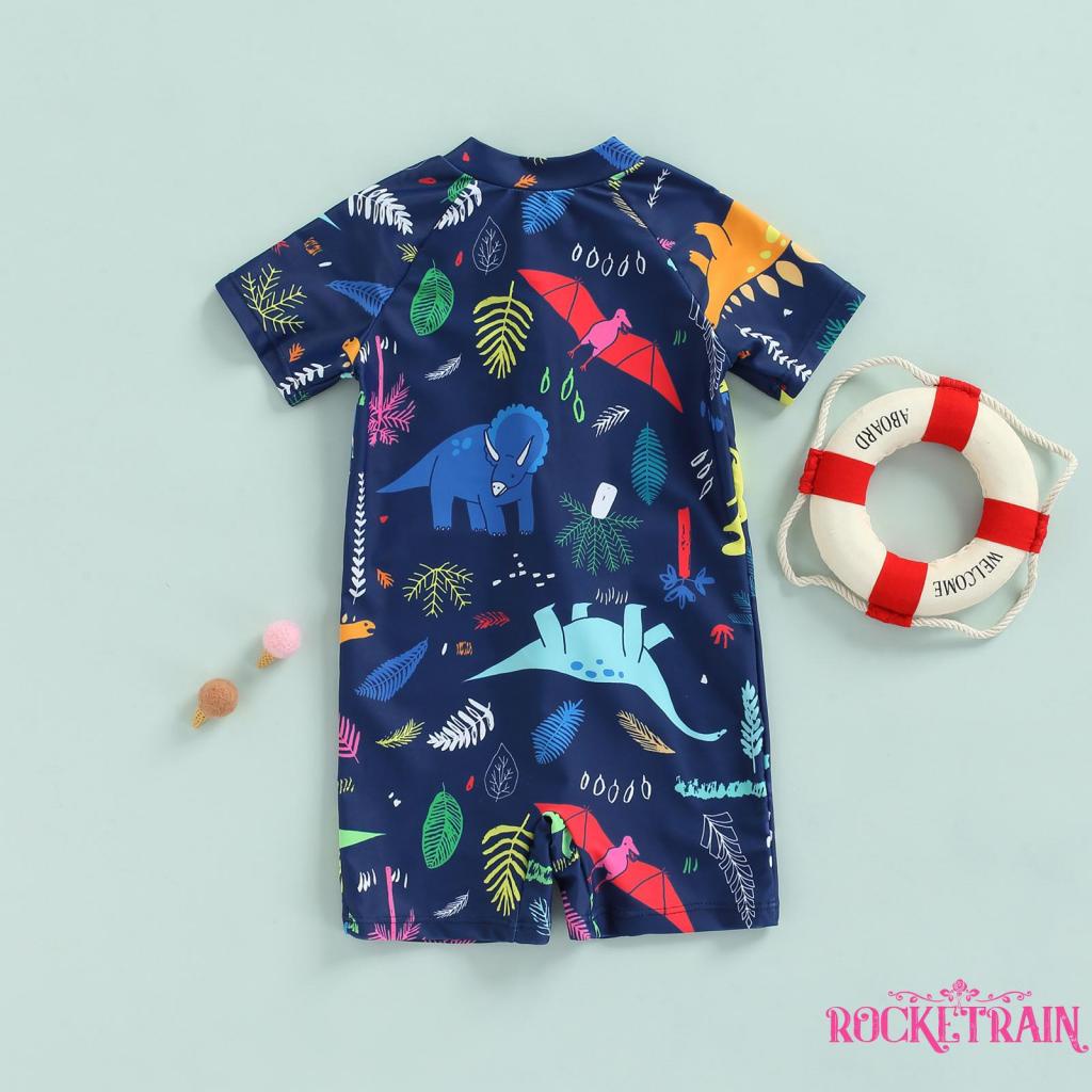 ❈Pq✿Bộ Đồ Bơi Liền Thân Tay Ngắn In Hình Động Vật Dễ Thương Cho Bé Trai