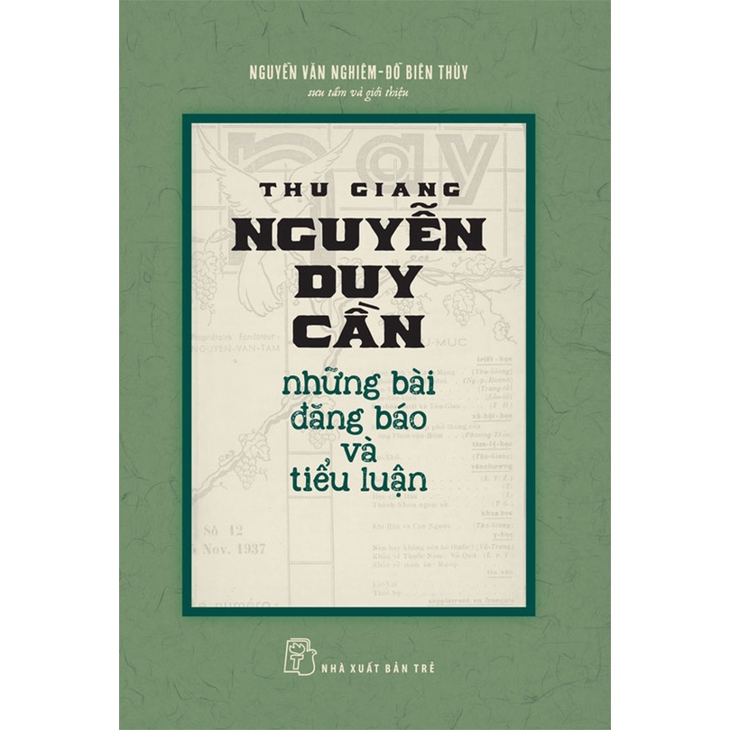 Sách - Thu Giang Nguyễn Duy Cần Những Bài Đăng Báo Và Tiểu Luận - TRẺ
