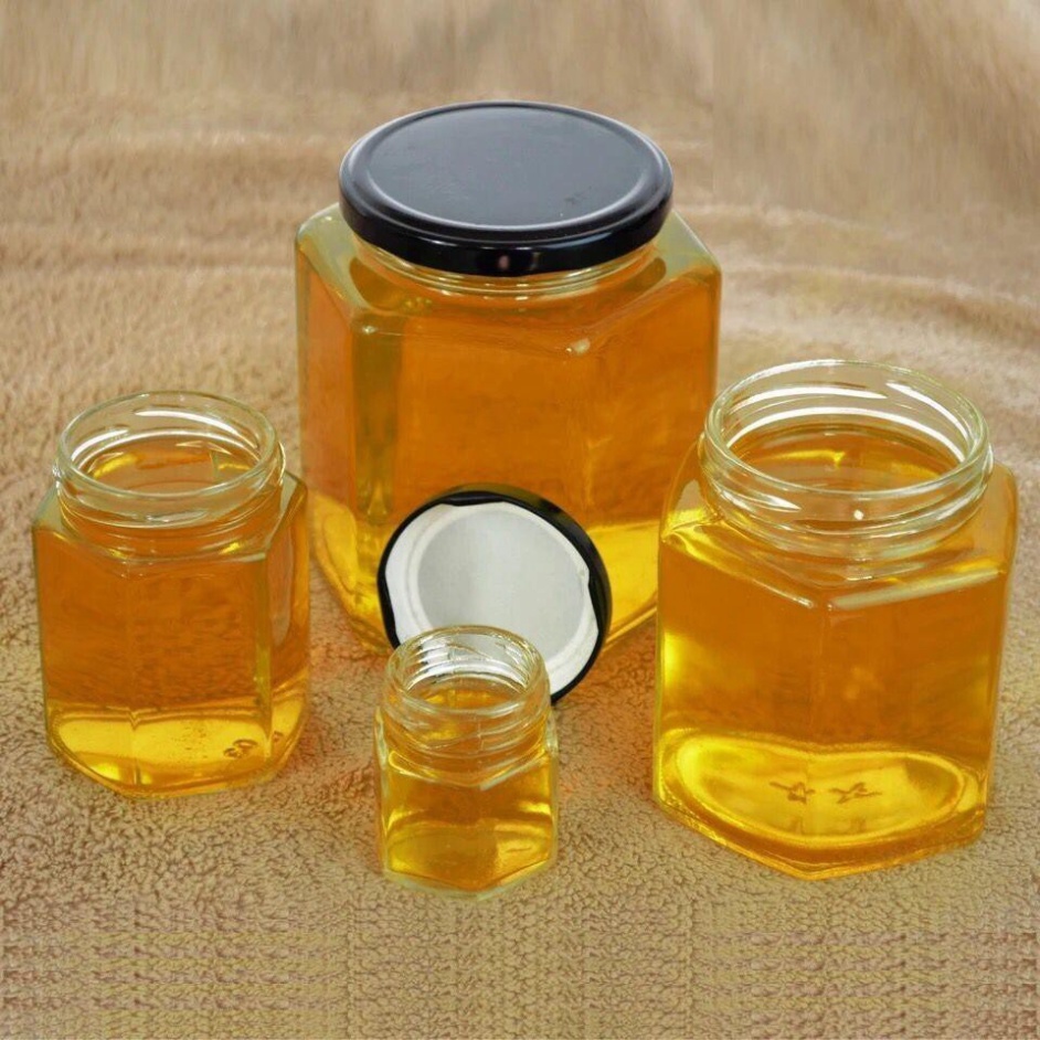 Hũ Thủy Tinh Lục Giác/Vuông/Tròn/Thân Ong Đựng Thực Phẩm, Mật Ong