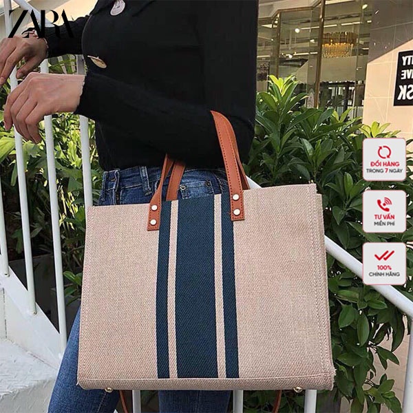 Túi Cói Sọc Zara Siêu Hot