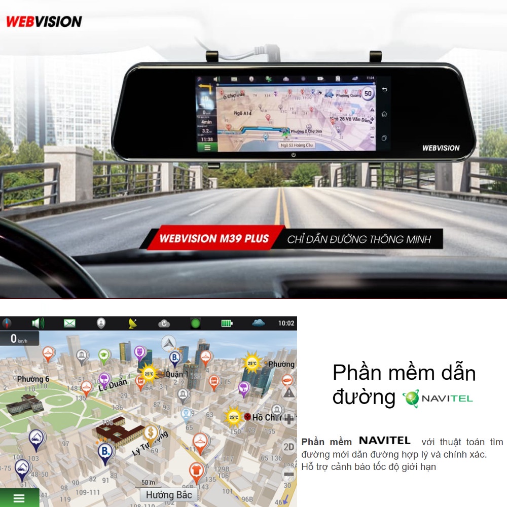 Camera Hành Trình Webvision M39 Plus [Kèm Thẻ Nhớ 128Gb]