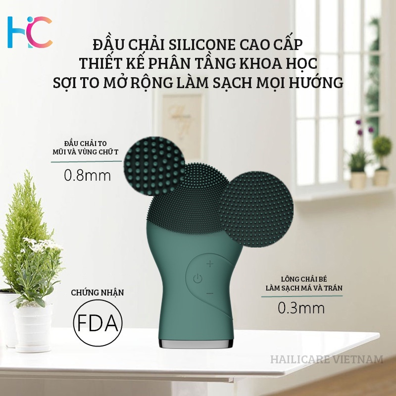 Máy rửa mặt cho nam cao cấp Halicare Frizz, máy rửa mặt silicon cao cấp massage siêu êm, đánh bay bụi bẩn trên da