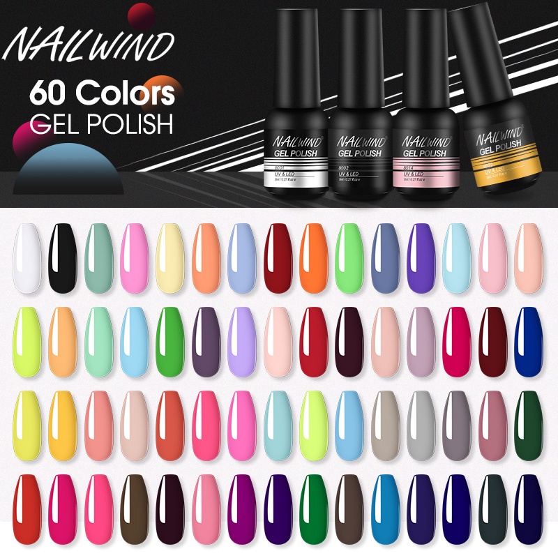 Gel sơn móng tay Rosalind NAILWIND 8ml nhiều màu cho thiết kế móng nghệ thuật bằng đèn LED/UV