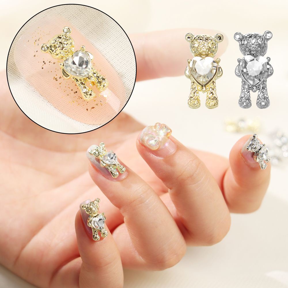 Unmegoni Sức Unmegoni|Với Trái Tim|Hộp Phụ Kiện Trang Trí Móng Tay 3D Nhiều Màu Sắc
