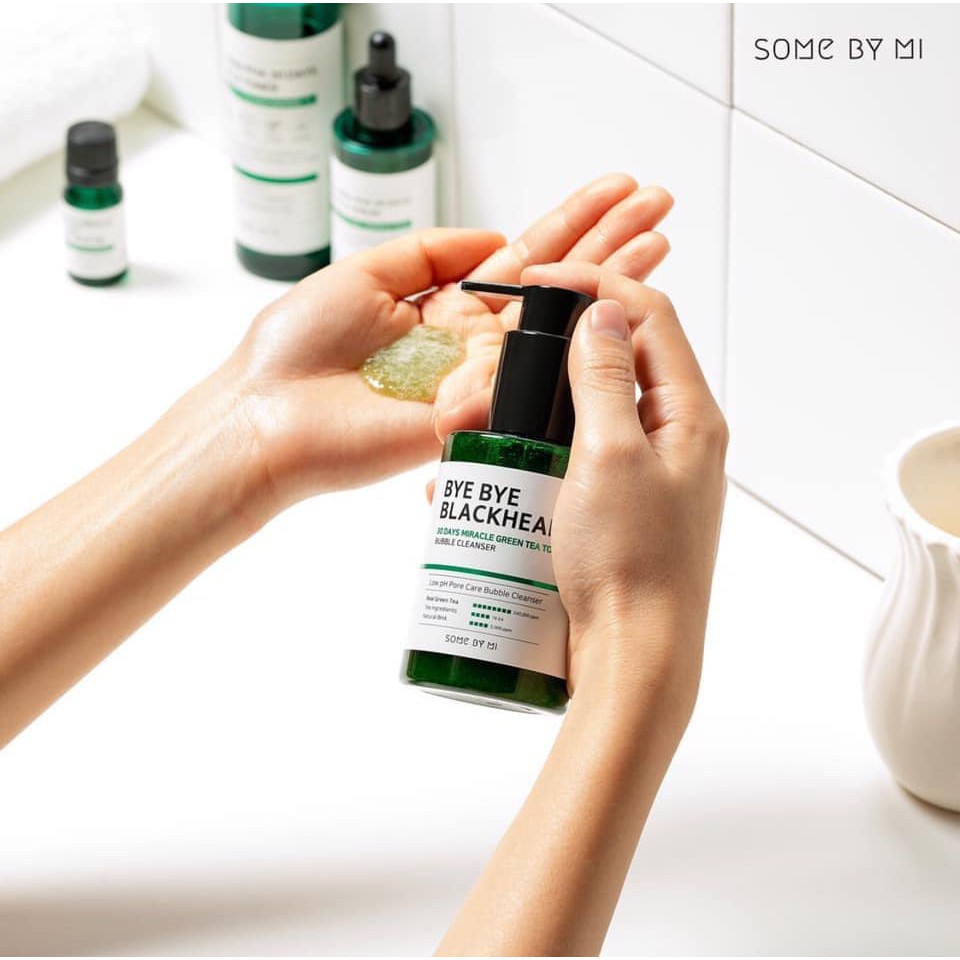 Sữa Rửa Mặt Sủi Bọt Mụn Đầu Đen Some By Mi Bye Bye Blackhead 30 Days Miracle Green Tea Tox Bubble Cleanser 120g