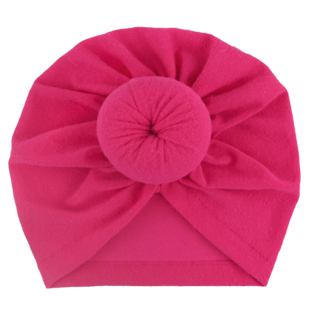 Mũ turban chất liệu cotton cục tròn đáng yêu cho bé(0-12 tháng)