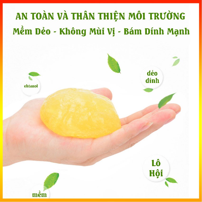 ⚡ Gôm Vệ Sinh Hút Bụi Đa Năng Chất Liệu Gel Mềm Dẻo Dính Bụi Mảnh Vụn Góc Khó Lau Nội Thất, Bàn Phím, Xe Hơi, Máy Tính