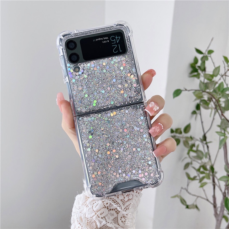 Sang Trọng Ốp Điện Thoại tpu silicone Mềm Trong Suốt Chống Sốc Cho samsung galaxy z flip 3 z flip 4 zflip3 samsung z flip4