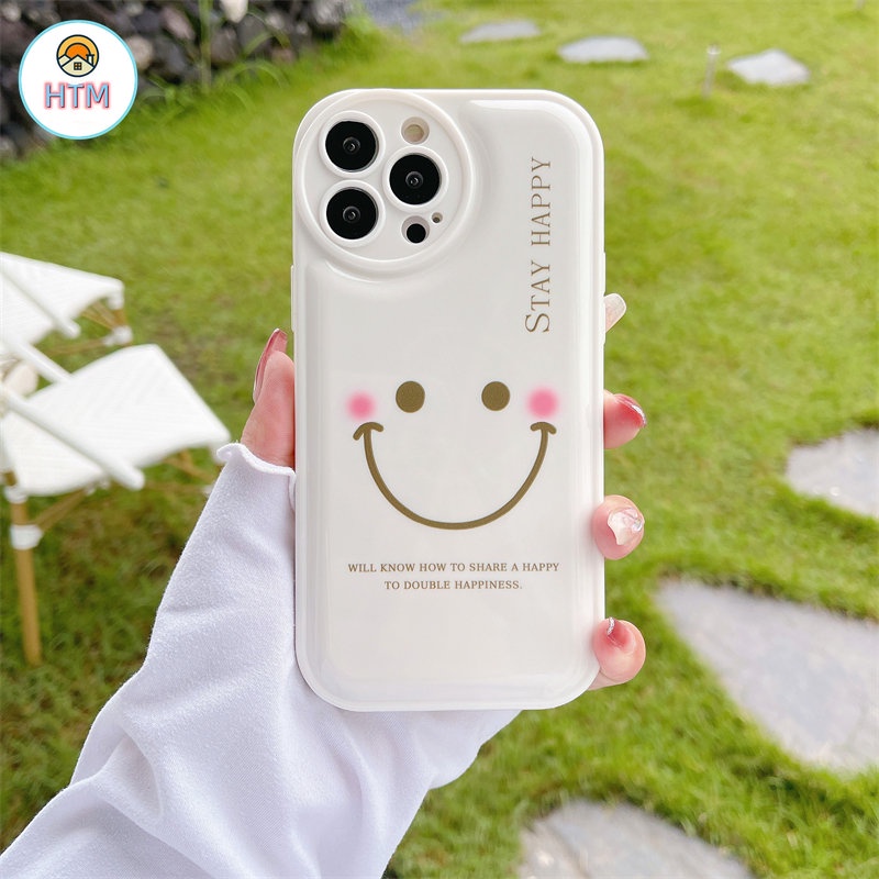 Ốp Điện Thoại TPU Dẻo Họa Tiết Mặt Cười Đơn Giản Kèm Khung Bảo Vệ Camera Cho iPhone 13 12 11 Pro Max X XS XR 7