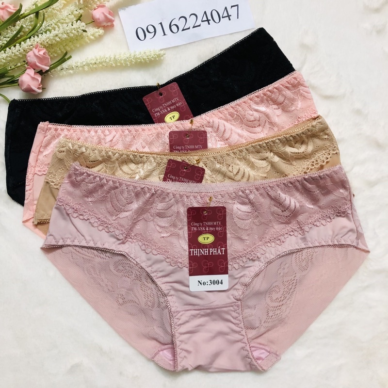 Set 5 Quần lót nữ Thịnh Phát phối ren, quần chíp nữ không viền mông cao cấp