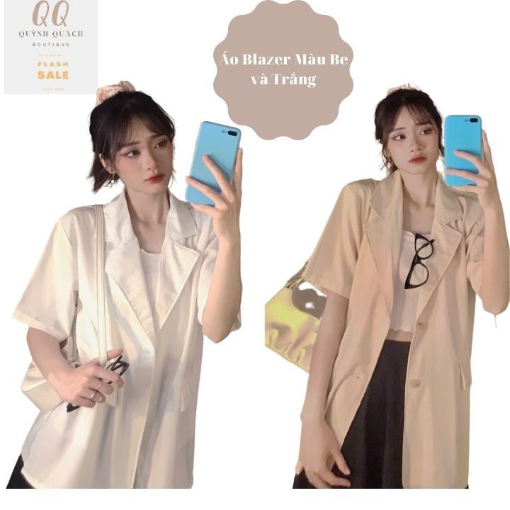 Set vest nữ áo blazer tay ngắn 1 lớp túi nắp phong cách hàn quốc kèm quần short cạp chun thanh lịch JUMIO | BigBuy360 - bigbuy360.vn