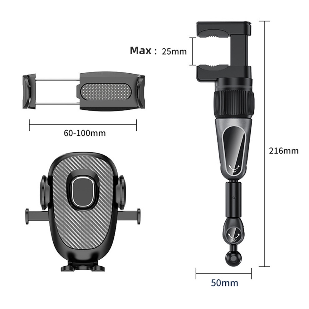 Giá đỡ điện thoại/ GPS Ankndo xoay 360 độ gắn kính chiếu hậu xe hơi