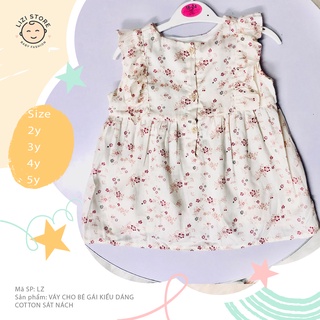👑váy cho bé gái kiểu dáng cotton sát nách