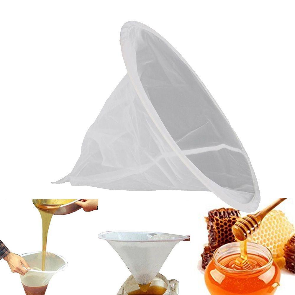 YOLA Dụng Cụ Lọc Mật Ong Hình Nón Bằng Sợi Nylon Dệt Kim Màu Trắng