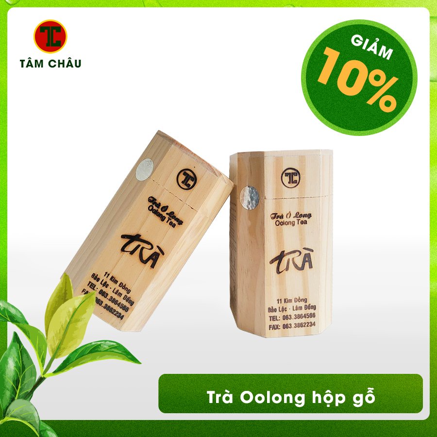 TRÀ OOLONG ( Ô LONG) HỘP GỖ TÂM CHÂU 100GR - TÂM CHÂU