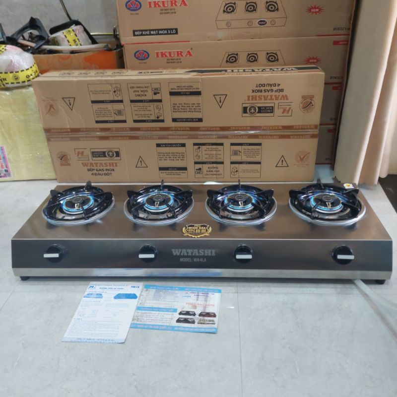 Bếp bánh xèo mỳ cay hải sản 4 lò cao cấp điếu 304 đồng nhập khẩu AMG chất lượng số 1