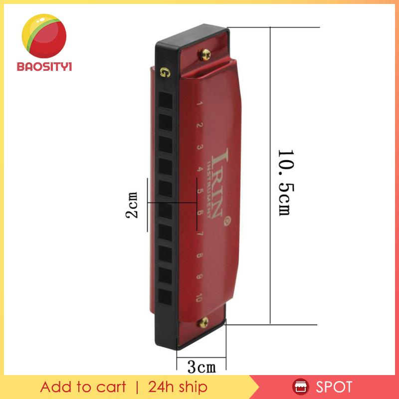[Baosity1] Kèn Harmonica 10 Lỗ Cao Cấp Có Hộp Đựng Chìa Khóa