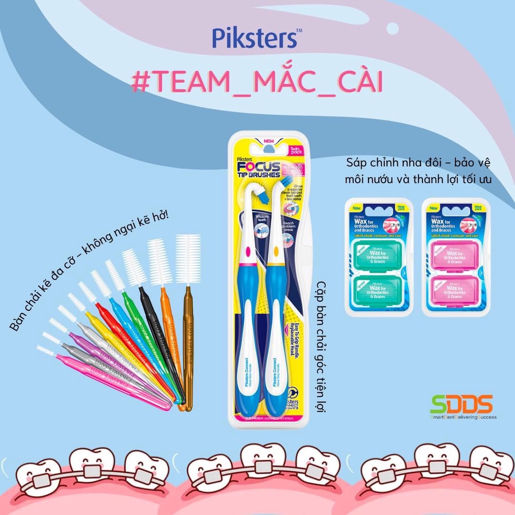 Sáp Chỉnh Nha Piksters SDDS- Bảo vệ răng nướu cho mắc cài sứ, kim loại...giúp giảm cọ sát, tránh tổn thương
