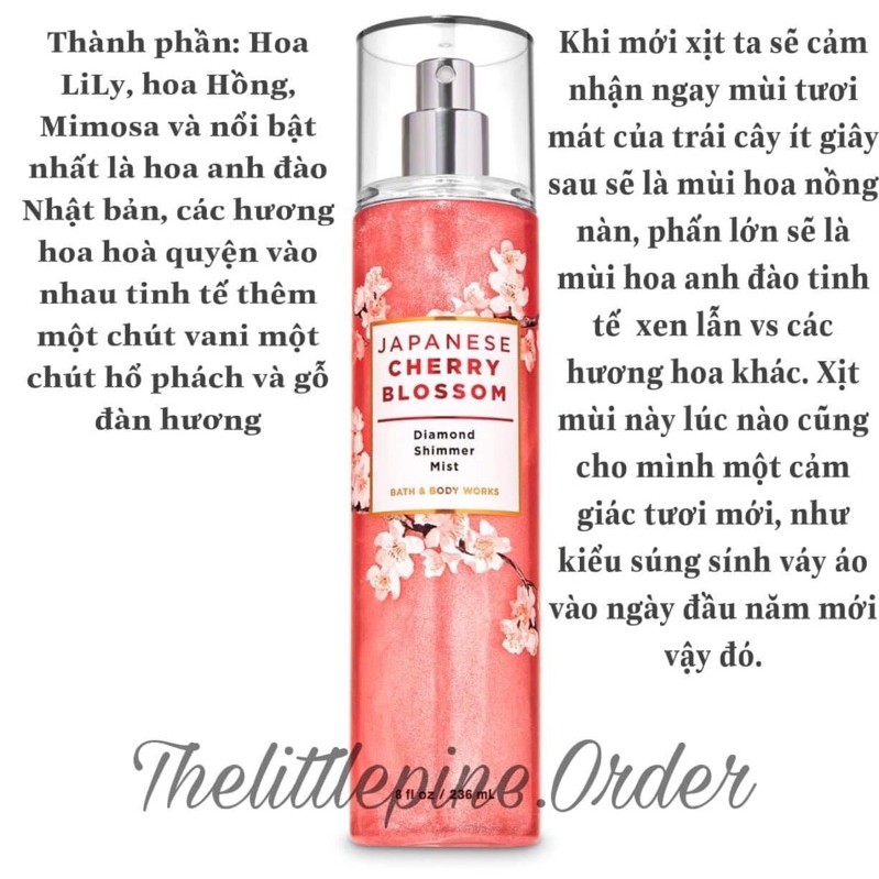 Body mist Bath and Body Works Japanese cherry blossom.