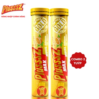 {COMBO 2 TUÝP} Viên sủi tăng đề kháng Plusssz Max Multivitamin vị Cam không đường