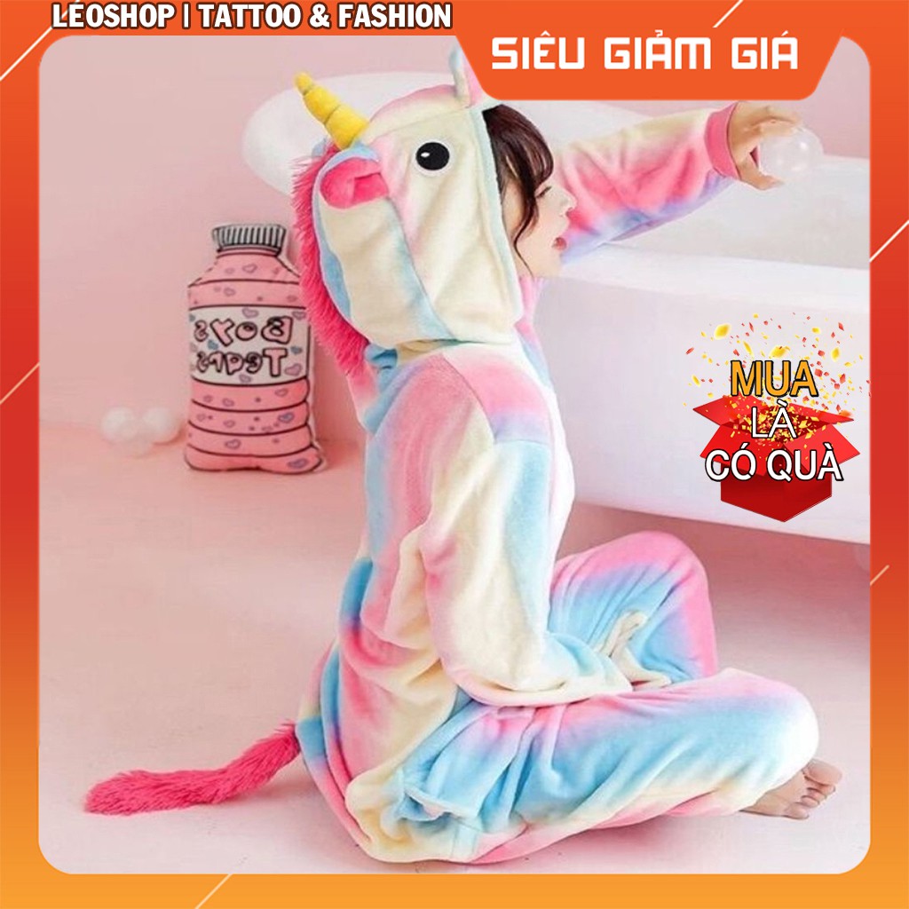 Bộ Đồ Thú Unicorn Hologram - Chất Nhung Mịn Cao Cấp