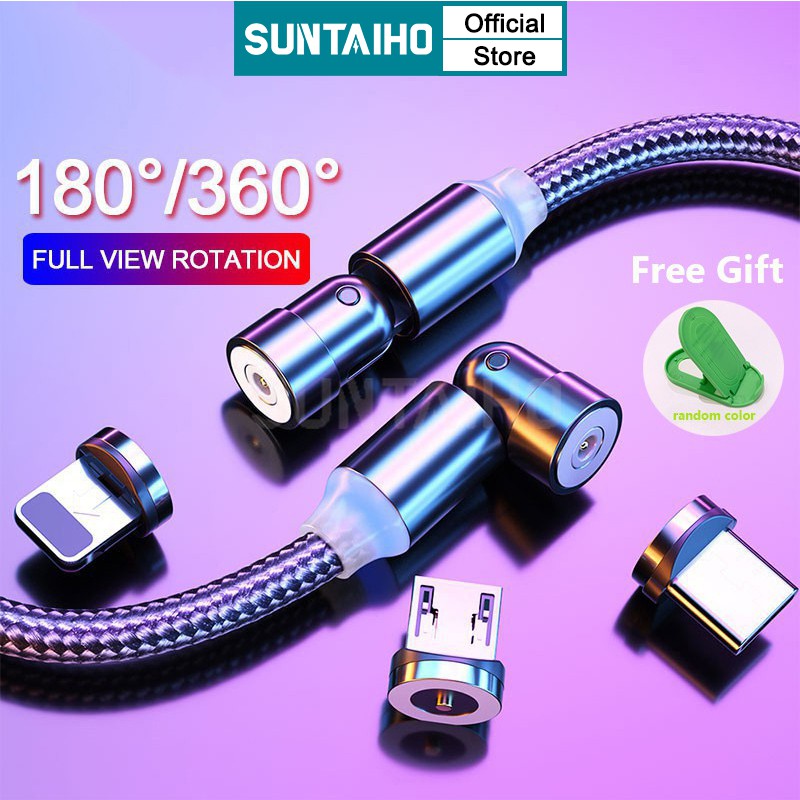 Dây Cáp Sạc Nhanh 2M 540o Cổng Usb Type C / lightning Iphone 12 Ios / android Micro