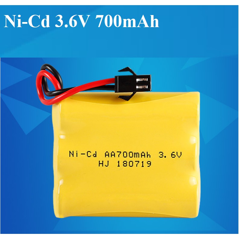 Pin Ni-Cd 3.6v 700mah cổng nối SM dùng cho xe điều khiển