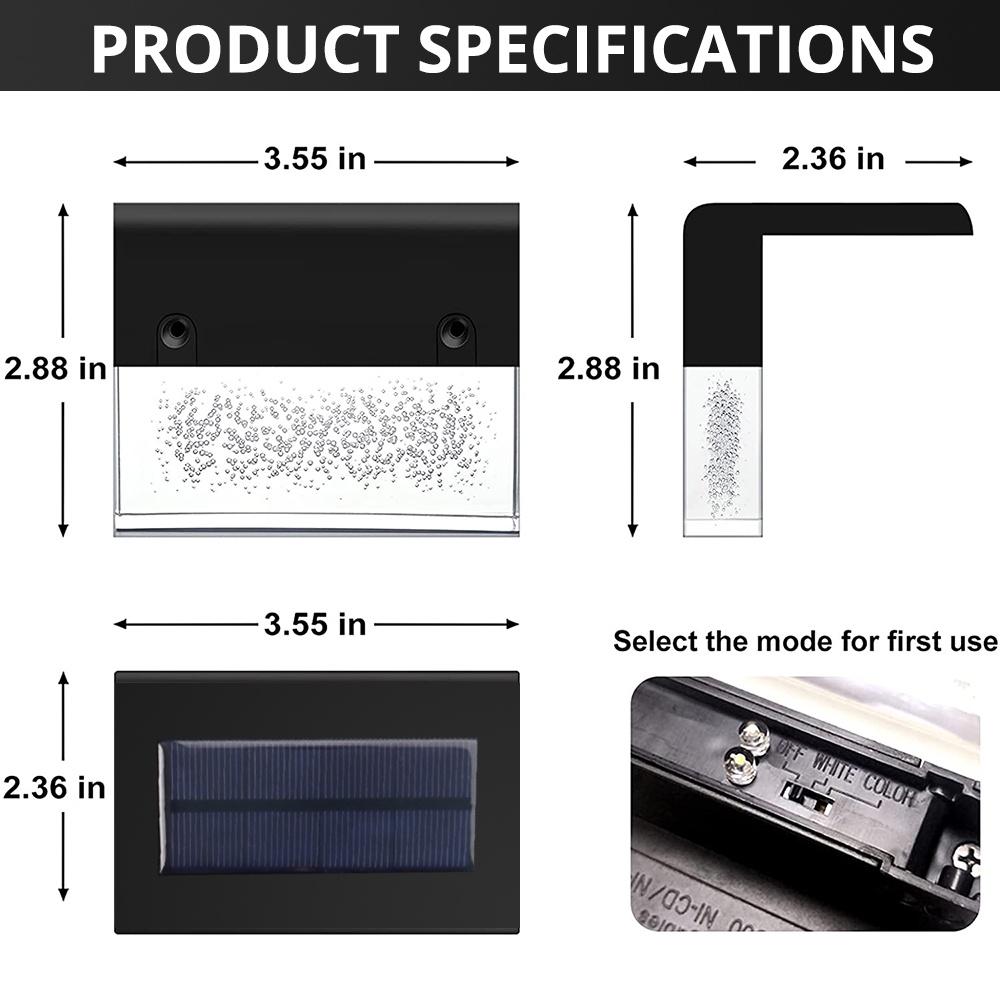 Đèn LED Năng Lượng Mặt Trời Chống Thấm Nước Ánh Sáng Trắng Ấm Thay Đổi Màu Sắc Dành Cho Hàng Rào