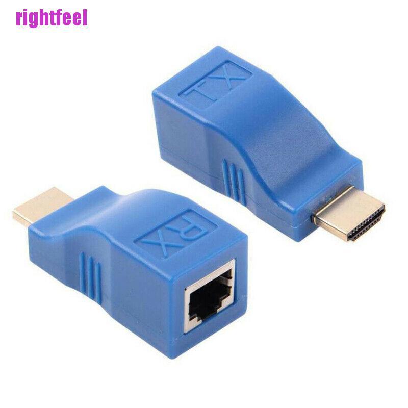 Set 2 Cáp Chuyển Đổi HDMI 1080p Sang Ethernet HDTV RJ45 Cat 5e / 6 Lan Chuyên Dụng