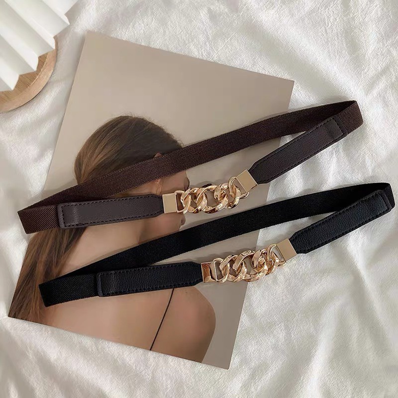 Thắt eo khóa kim loại co giãn thời trang sang trọng