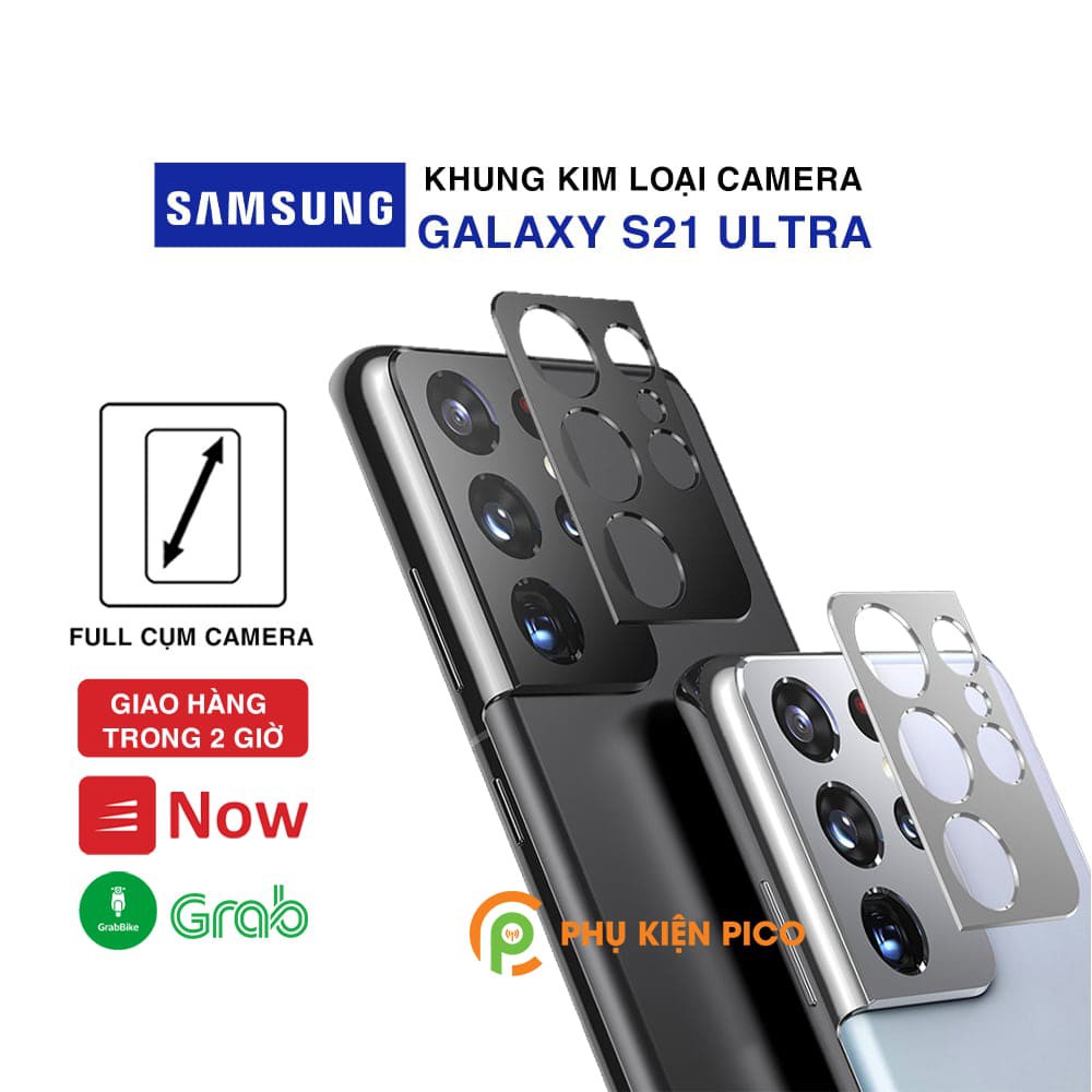 Dán camera Samsung S21 Ultra khung kim loại bảo vệ an toàn camera sau - Ốp viền camera Samsung Galaxy S21 Ultra