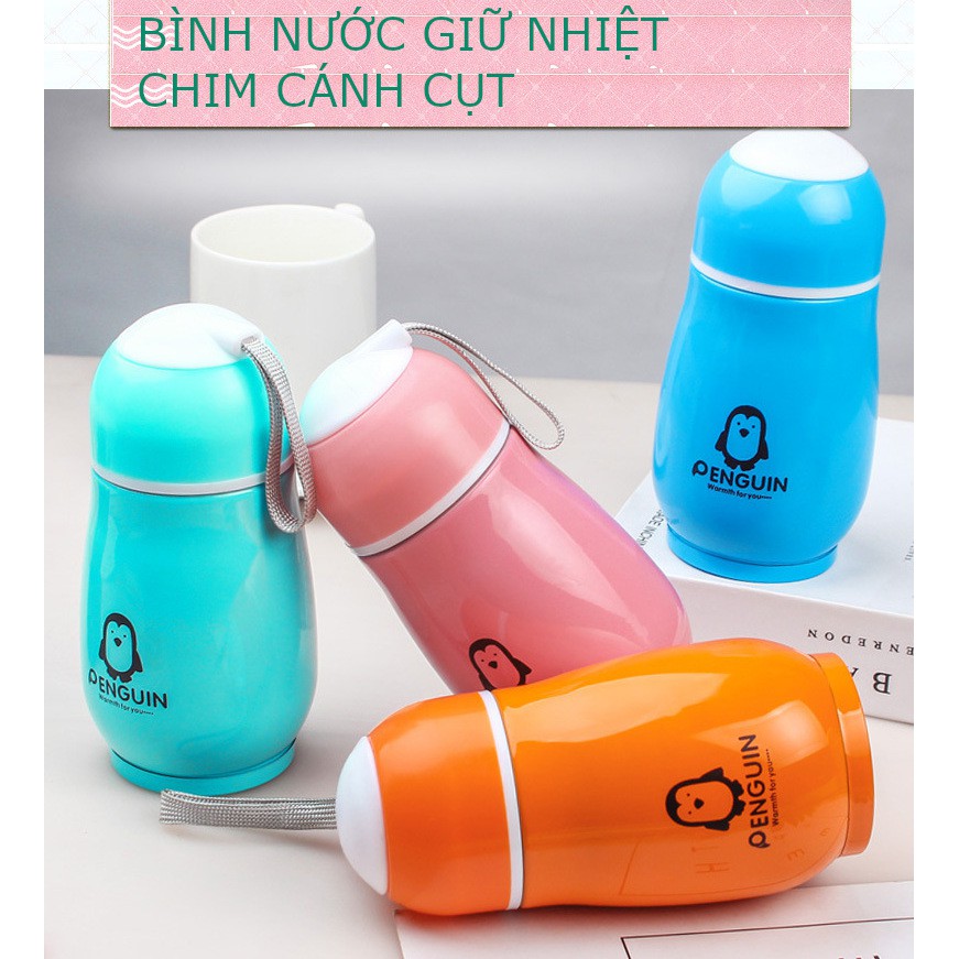 Bình đựng nước giữ nhiệt chim cánh cụt 300ml