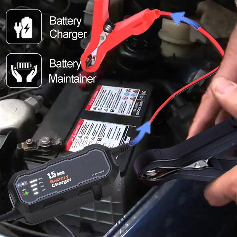Bộ Sạc Pin Thông Minh Tự Động 12V 1500mA Cho Xe Hơi/RV/ATV/Boat