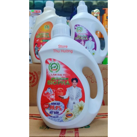 Nước Giặt Xả Đậm Đặc Dạng Sữa - Sữa Giặt Sinh Học Dược Lâm Đại Phúc can 3,6l màu đỏ hương Bella ngọt