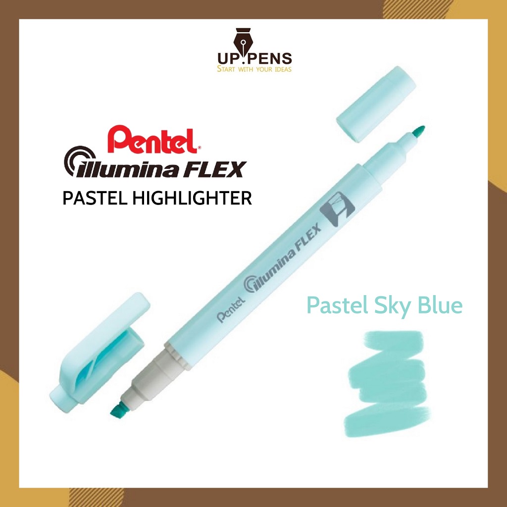 Bút dạ quang màu pastel 2 đầu Pentel Illumina - Mực xanh da trời pastel (Pastel Light Blue)