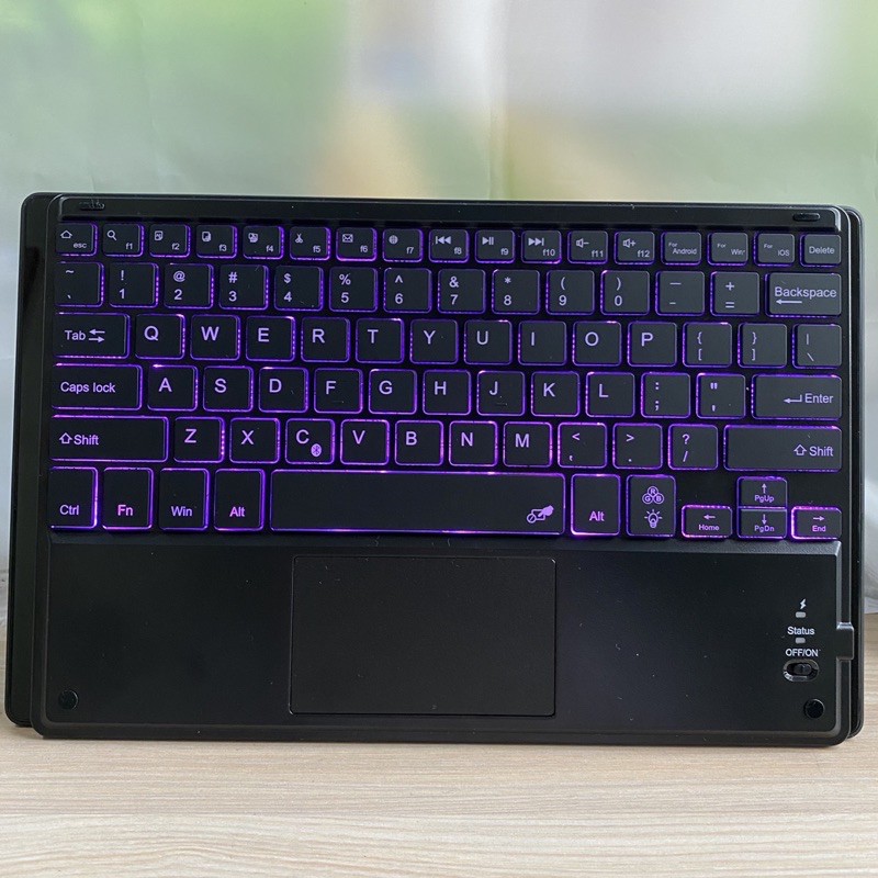 Bàn Phím Không Dây Bluetooth 2 Trong 1 Có Đèn Nền Nhiều Màu Cho Máy Tính Bảng Pc Surface Rt Pro Thinkpad Elitepad Ipad Android