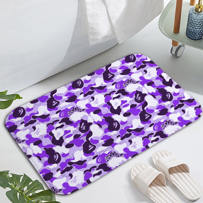 Thảm lót cửa chùi chân Chống Trượt Mềm Mại In Họa Tiết Bape 3D Trang Trí Nhà Ở/Phòng Tắm/Nhà Bếp