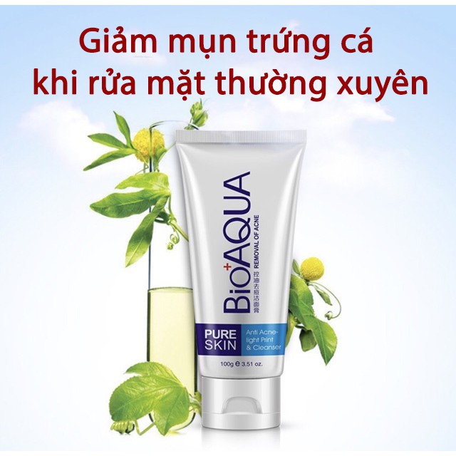 Sữa Rửa Mặt dành cho da Mụn Bioaqua Pure Skin Anti Acne Cleanser - RM09