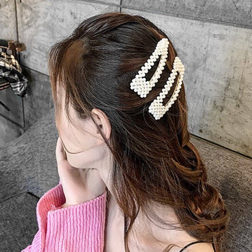 Kẹp tóc đính ngọc trai nhân tạo thiết kế thời trang dành cho nữ