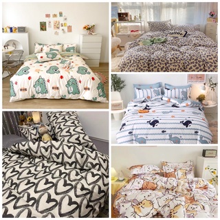 Bộ chăn ga gối cotton poly nhập khẩu_Bộ chăn ga họa tiết dễ thương_Miễn phí bo chun theo size nệm