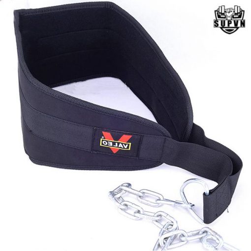 Đai lưng có xích treo tạ, móc tạ Dip Belt Valeo tập bụng