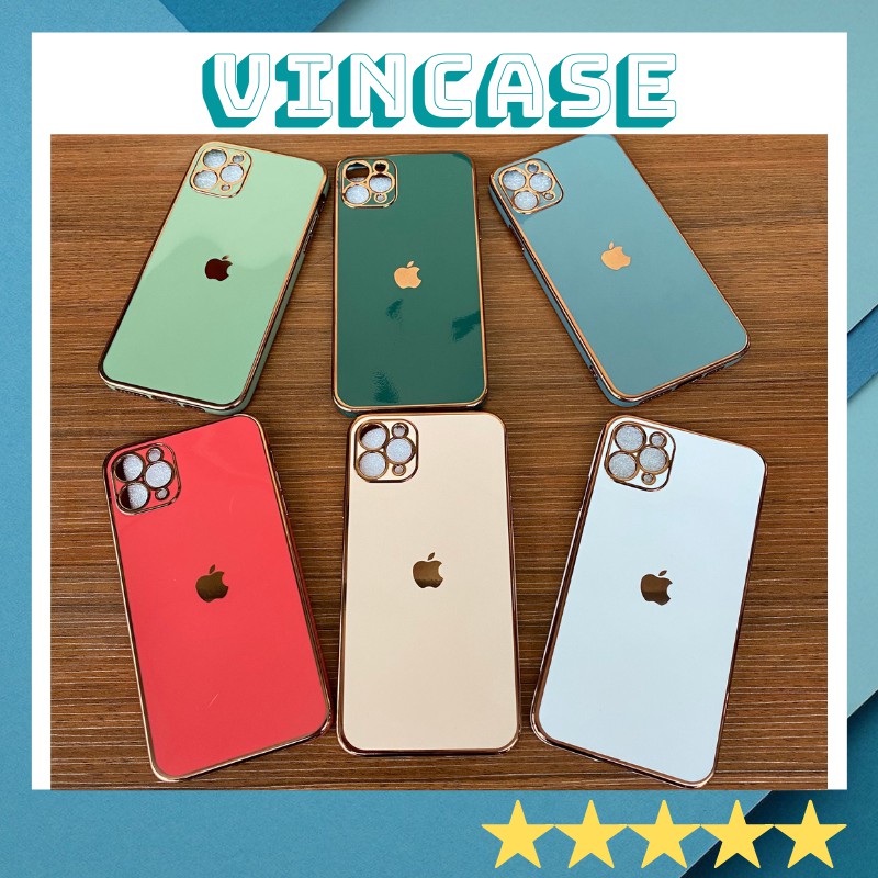 Ốp lưng iphone viền vuông iphone 12 -  LOGO TÁO VIỀN SI sang trọng 6splus/7plus/8plus/xs/xsmax/11/11promax-vincase