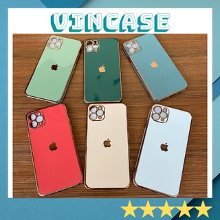 Ốp lưng iphone viền vuông iphone 12 -  LOGO TÁO VIỀN SI sang trọng 6splus/7plus/8plus/xs/xsmax/11/11promax-vincase