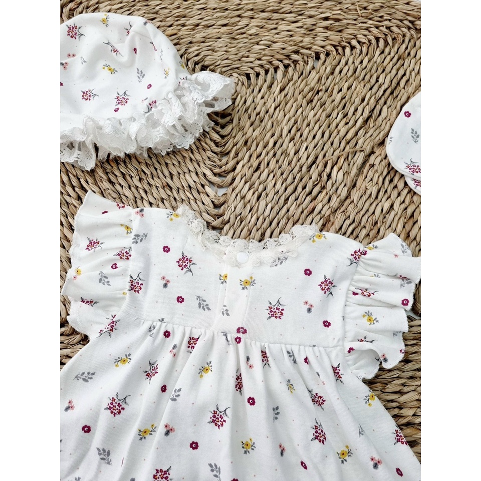 Bodysuit bé gái sơ sinh  [𝐓𝐀̣̆𝐍𝐆 𝐊𝐄̀𝐌 MŨ + 𝐆𝐈𝐀̀𝐘 𝐕𝐀̉𝐈 SU SHOP- Body cotton