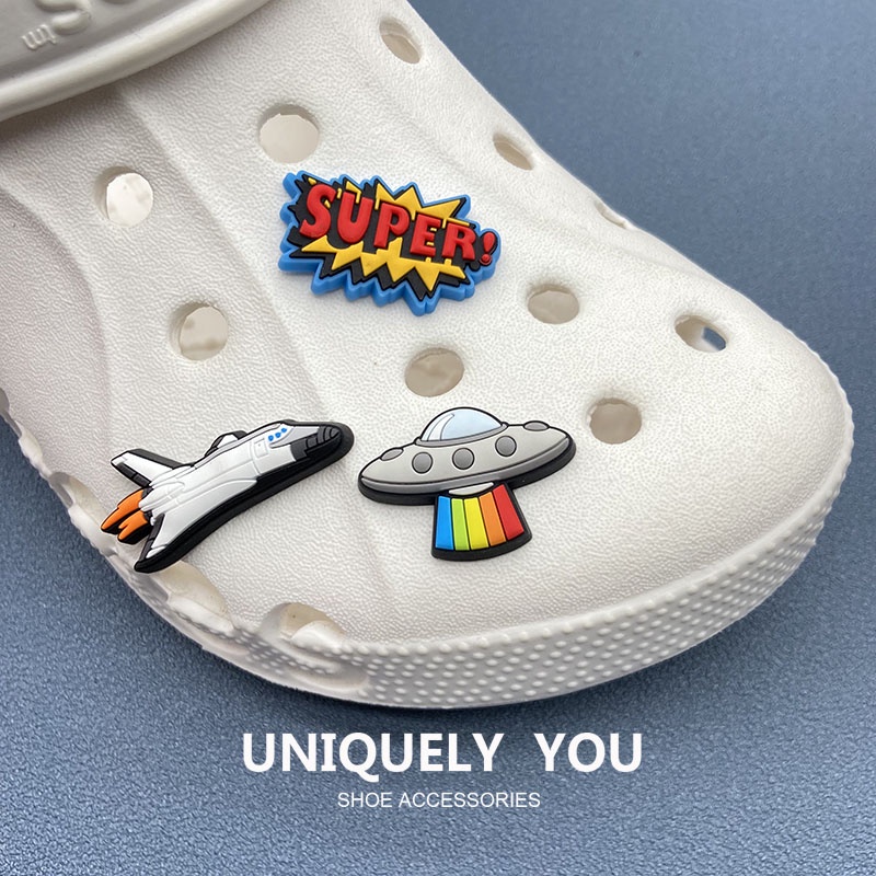 Khóa Cài Giày Crocs / jibbitz charms Hình Máy Bay Hoạt Hình Phong Cách Mới Thời Trang