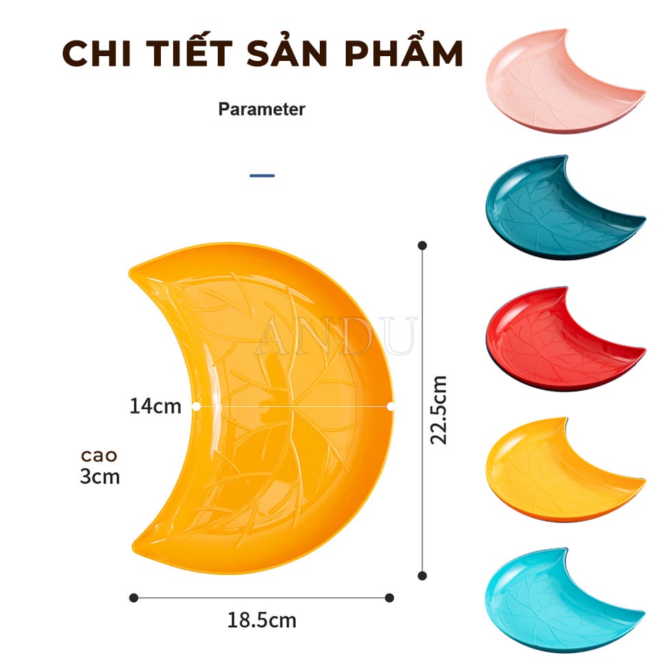 Set 5 Đĩa Nhựa Đựng Bánh Kẹo, Mứt Tết Hoa Qủa Hình Cánh Hoa