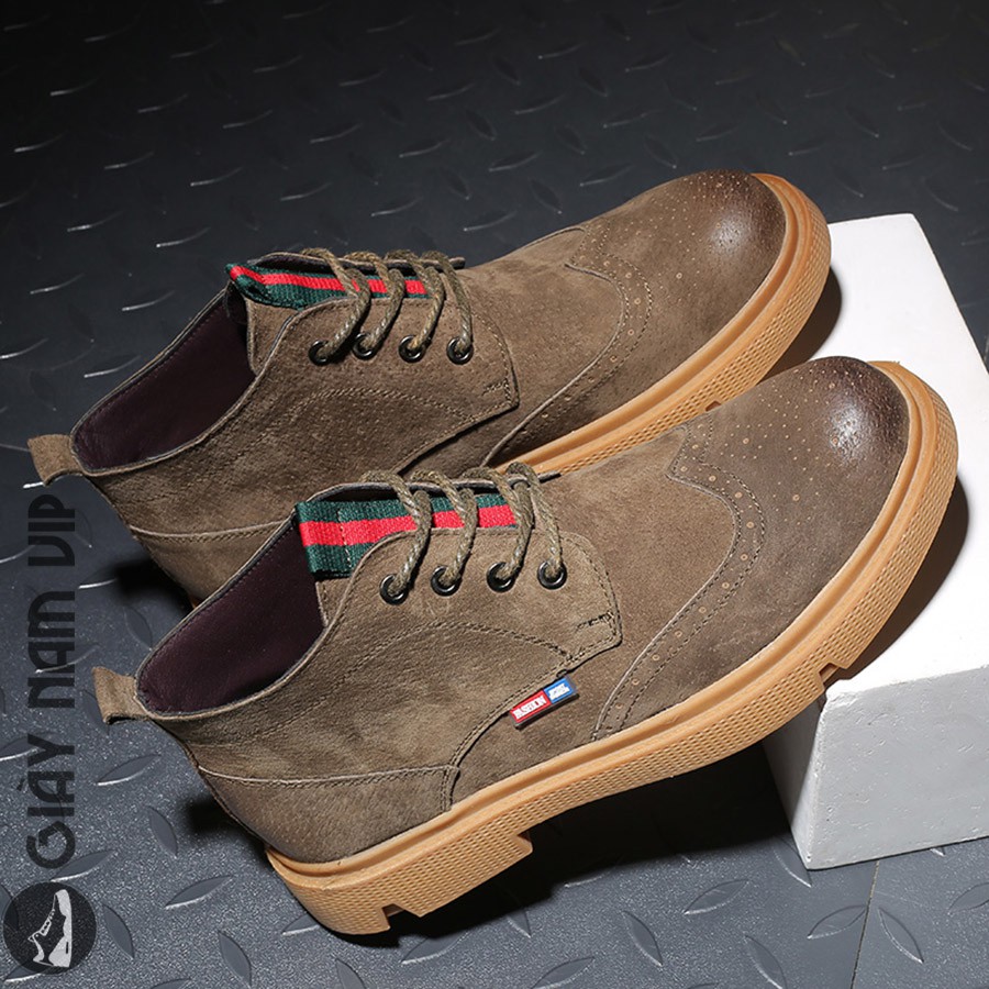 Giày Da Nam - FREESHIP - Giày Boot Nam Da Lộn Bụi Bặm GNK19 | BigBuy360 - bigbuy360.vn