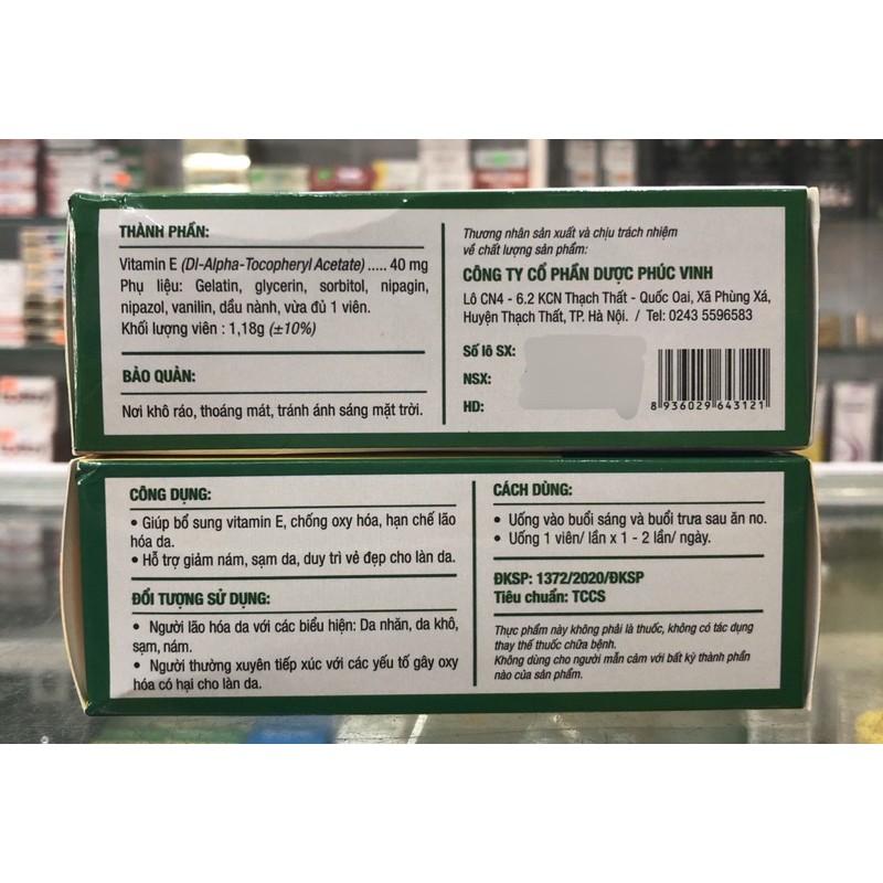 Vitamin E - 30 viên - Giúp làm đẹp da, sáng da, chống lão hoá da